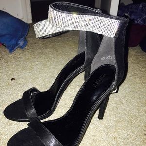 Diamond ankle strap heels
